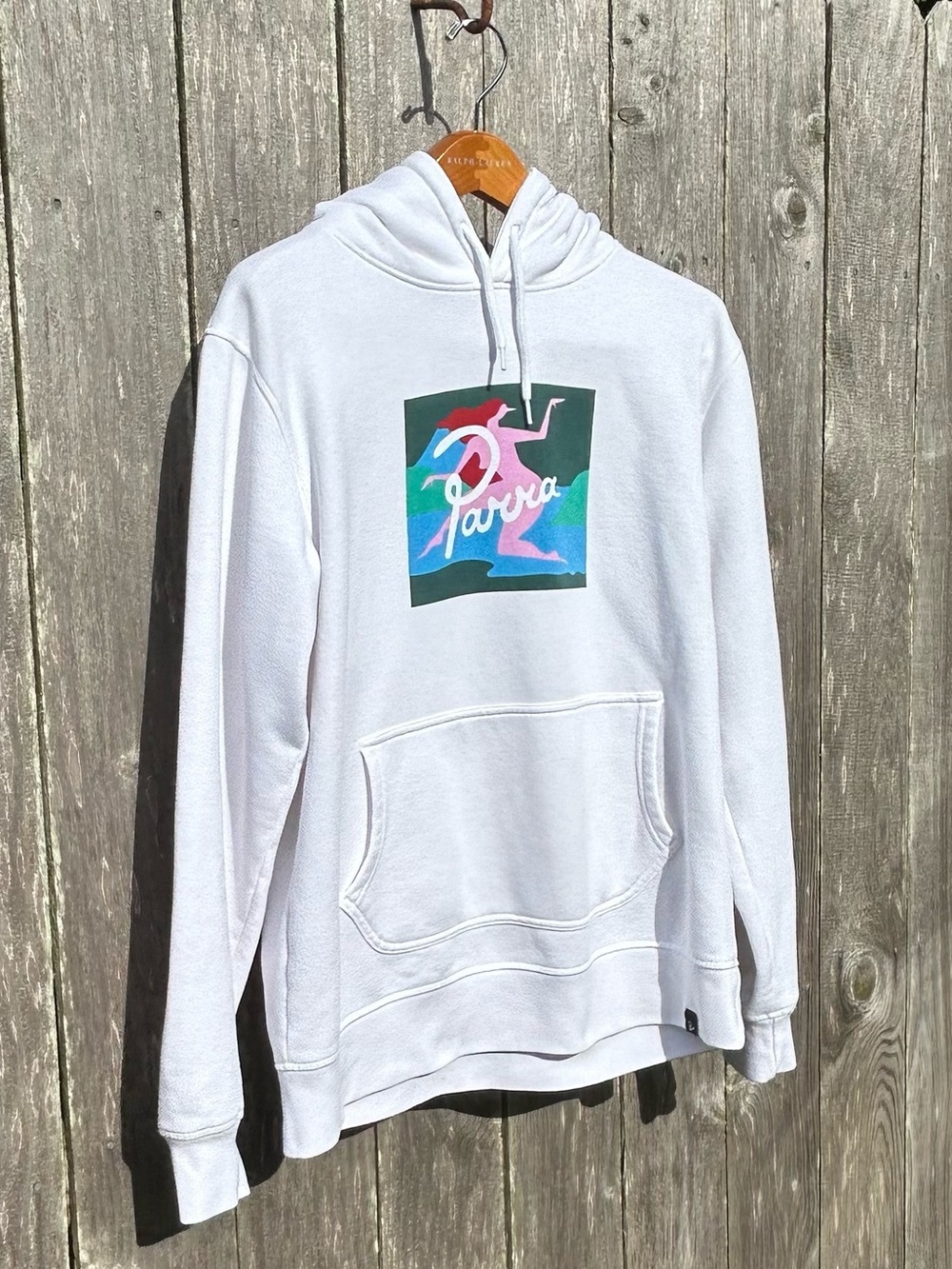 PARRA Mens L White Lagoon Woman Graphic Long Sleeve Cotton Blend Hoodie Sweater. - Picture 4 of 13